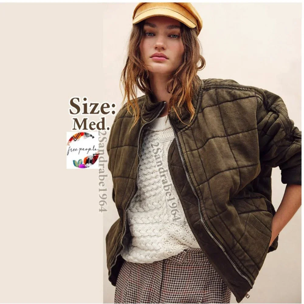 NWT - Free People Dolman Quilted Knit Jacket - Size: M, Color: Dusted Military - Picture 3 of 16